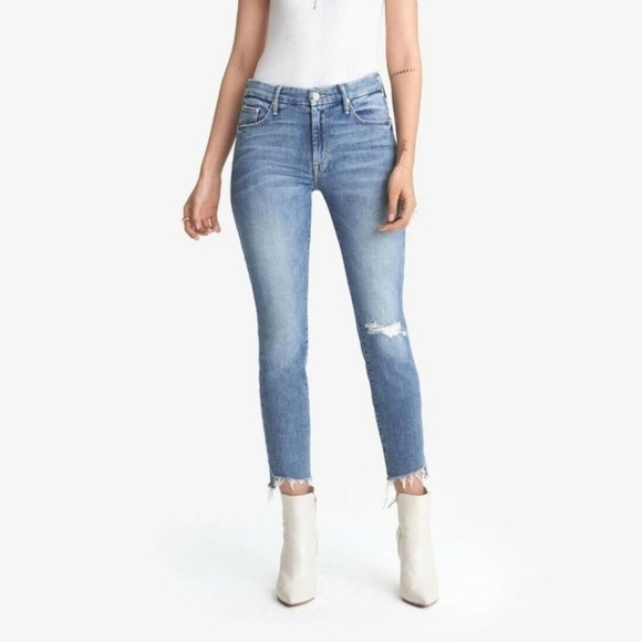 Mother Exposed Secret Sister The Looker Ankle Step Fray Hem Jeans 30 - Picture 1 of 9
